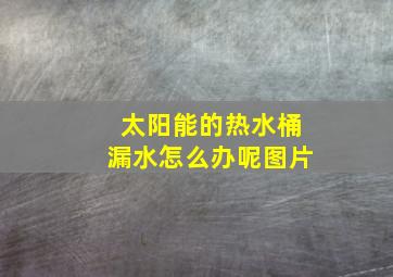 太阳能的热水桶漏水怎么办呢图片