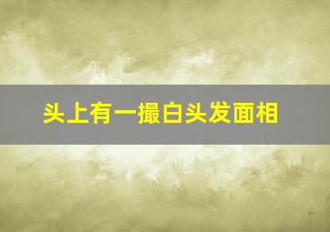 头上有一撮白头发面相