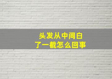 头发从中间白了一截怎么回事