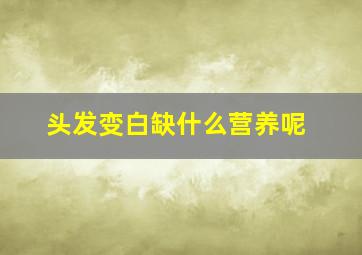 头发变白缺什么营养呢