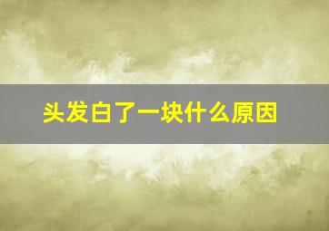 头发白了一块什么原因