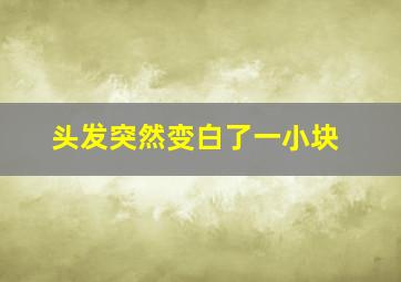 头发突然变白了一小块