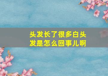 头发长了很多白头发是怎么回事儿啊