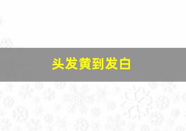 头发黄到发白