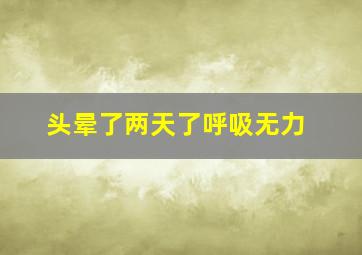 头晕了两天了呼吸无力