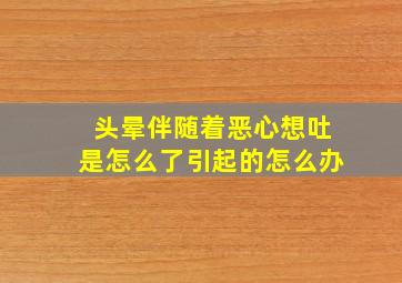 头晕伴随着恶心想吐是怎么了引起的怎么办