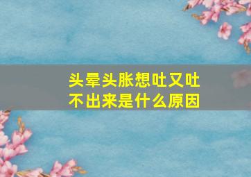 头晕头胀想吐又吐不出来是什么原因