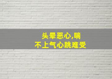 头晕恶心,喘不上气心跳难受