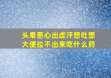 头晕恶心出虚汗想吐想大便拉不出来吃什么药