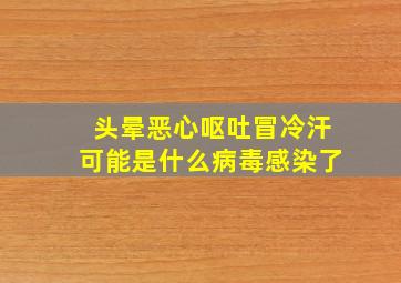 头晕恶心呕吐冒冷汗可能是什么病毒感染了