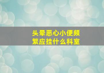 头晕恶心小便频繁应挂什么科室