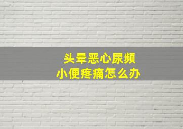 头晕恶心尿频小便疼痛怎么办