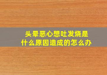 头晕恶心想吐发烧是什么原因造成的怎么办