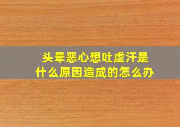 头晕恶心想吐虚汗是什么原因造成的怎么办