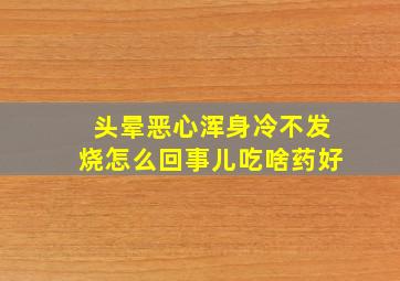 头晕恶心浑身冷不发烧怎么回事儿吃啥药好