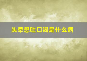 头晕想吐口渴是什么病