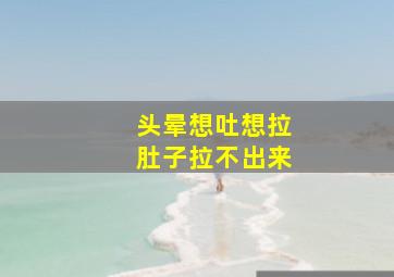 头晕想吐想拉肚子拉不出来