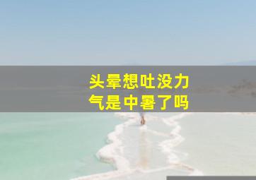 头晕想吐没力气是中暑了吗