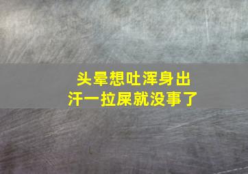 头晕想吐浑身出汗一拉屎就没事了