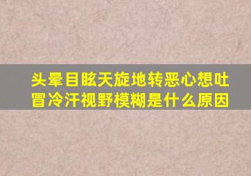 头晕目眩天旋地转恶心想吐冒冷汗视野模糊是什么原因