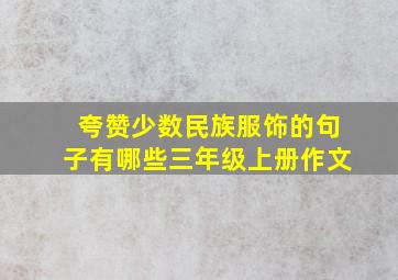 夸赞少数民族服饰的句子有哪些三年级上册作文