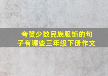 夸赞少数民族服饰的句子有哪些三年级下册作文