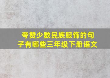 夸赞少数民族服饰的句子有哪些三年级下册语文