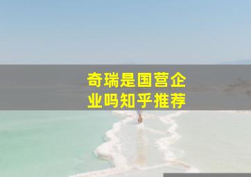 奇瑞是国营企业吗知乎推荐