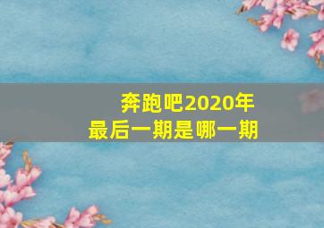 奔跑吧2020年最后一期是哪一期