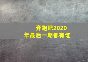 奔跑吧2020年最后一期都有谁