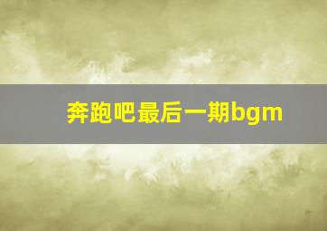 奔跑吧最后一期bgm