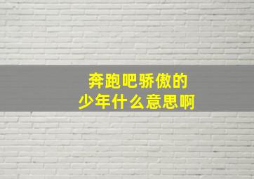 奔跑吧骄傲的少年什么意思啊