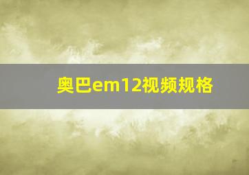 奥巴em12视频规格