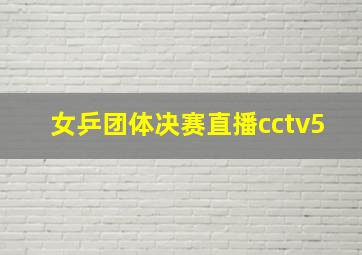 女乒团体决赛直播cctv5