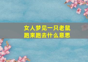 女人梦见一只老鼠跑来跑去什么意思