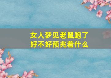 女人梦见老鼠跑了好不好预兆着什么