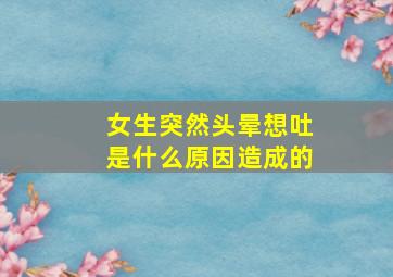 女生突然头晕想吐是什么原因造成的