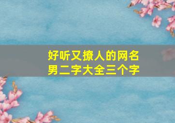 好听又撩人的网名男二字大全三个字