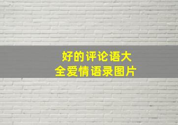 好的评论语大全爱情语录图片