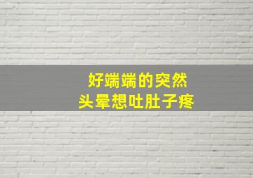 好端端的突然头晕想吐肚子疼