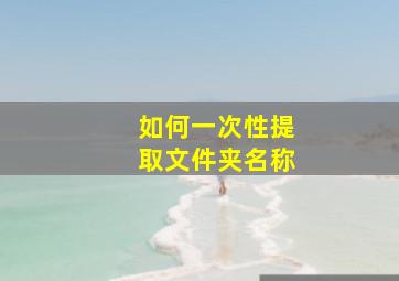 如何一次性提取文件夹名称