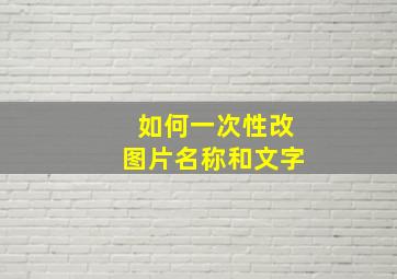 如何一次性改图片名称和文字