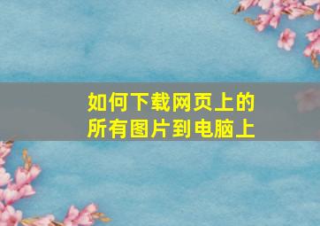 如何下载网页上的所有图片到电脑上