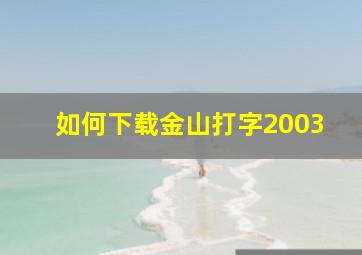 如何下载金山打字2003