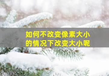 如何不改变像素大小的情况下改变大小呢