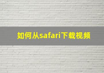 如何从safari下载视频