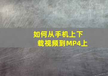 如何从手机上下载视频到MP4上