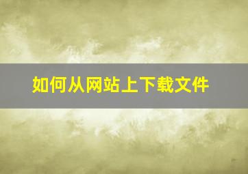 如何从网站上下载文件