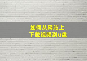 如何从网站上下载视频到u盘