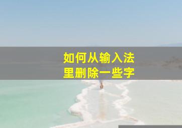 如何从输入法里删除一些字